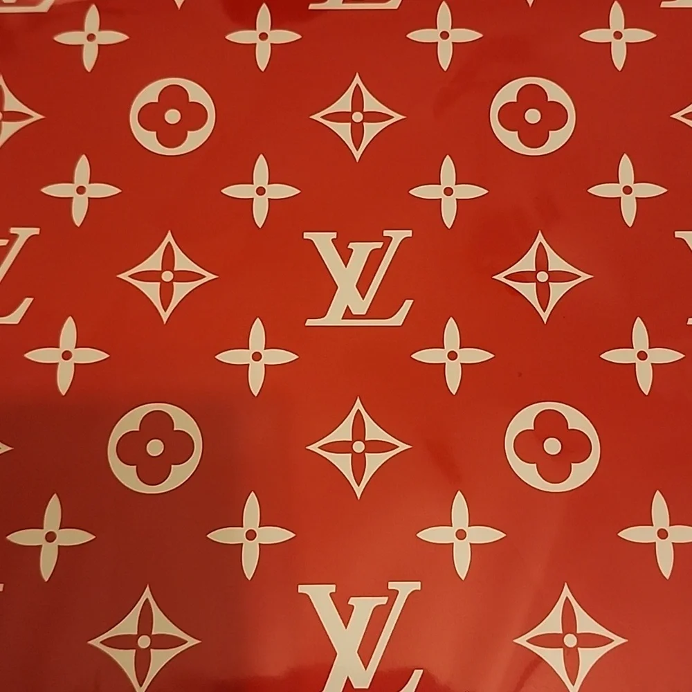Monogram Red And White Wrapping Paper 10 Sheets